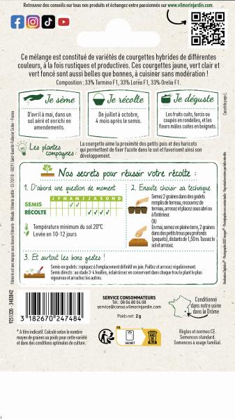 Potagères - Courgette Mélange de Couleurs - Graines d'Exception - MEDIA_PACKAGING_VERSO